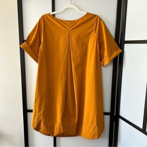 [2] NWT COS Golden Mustard Yellow Lightweight A-line Shift Dress 100% Cotton - Picture 6 of 13
